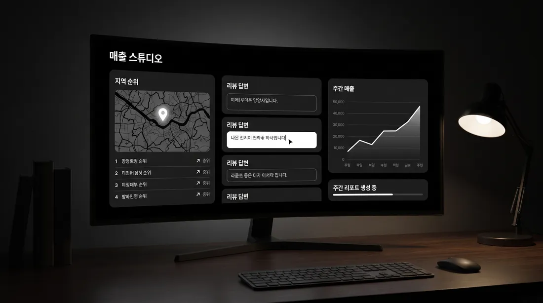 자영업 자동화 실제 실행 화면